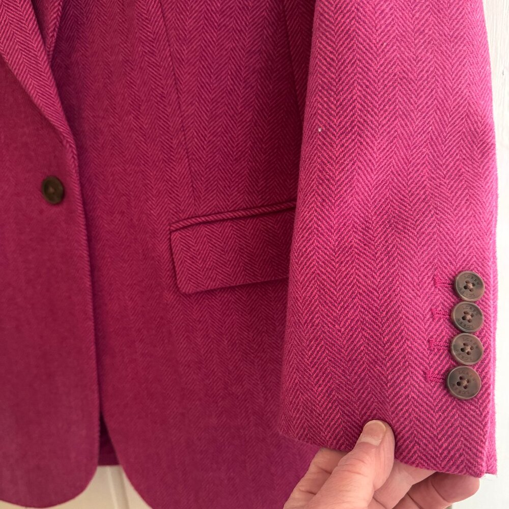 J Crew pink herringbone wool jacket size 6 - Picture 4 of 4